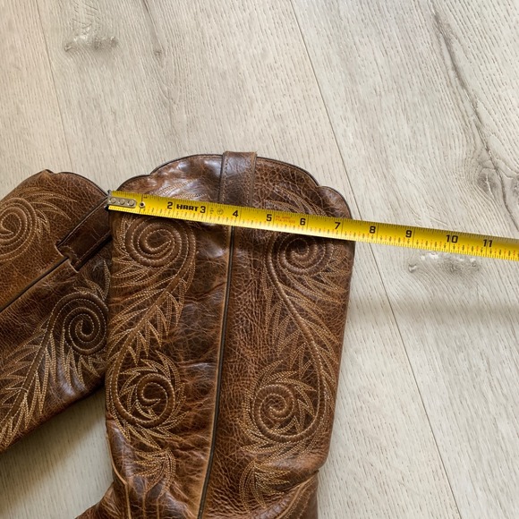 Justin Womens Distressed 10B Leather Western Cowboy Boots Snip Toe Swirl Stitch - Picture 5 of 15